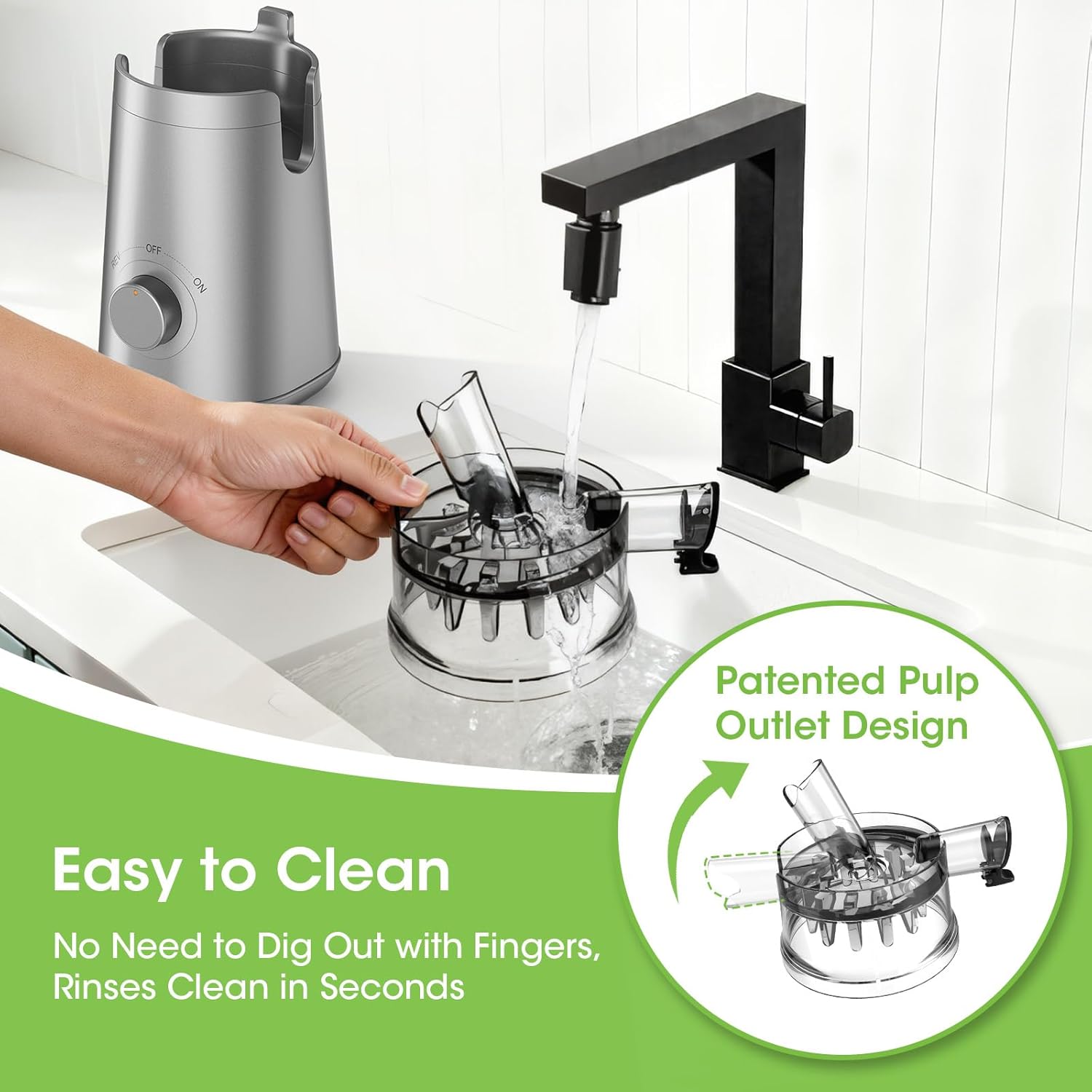 Juicer Machines, 5.3 Wide Feed Chute Cold Press Juicer for Whole Vegetables & Fruits, High Juice Yield, BPA Free (Slivery)